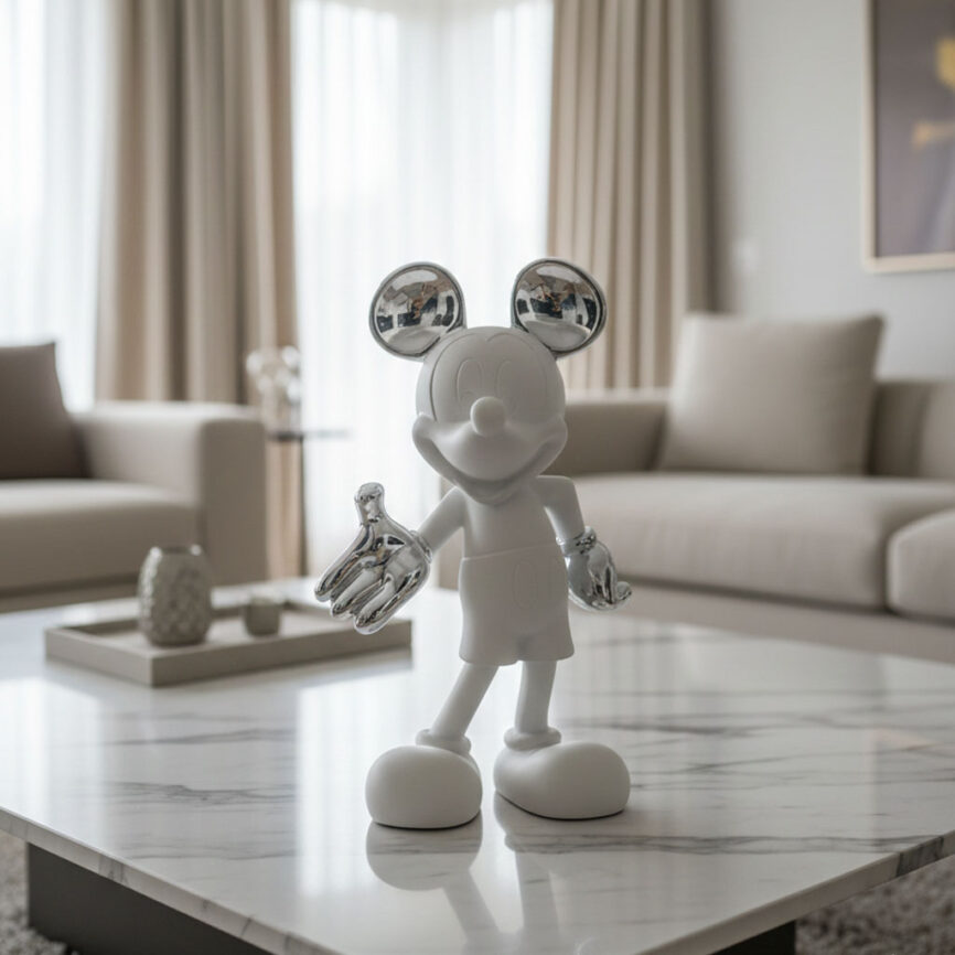 White Mickey Mouse Figurine