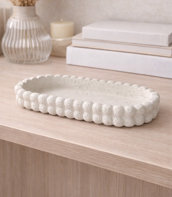 Beaded Oval Stone Tray — HK Design Lebanon