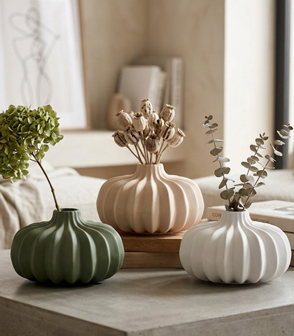 Fluted Ceramic Vase — HK Design Lebanon