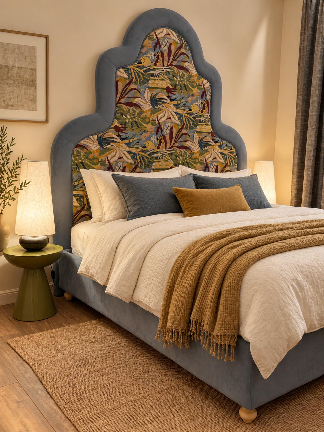 Célestine upholstered bed, Rêverie French-inspired collection at HK Design Lebanon