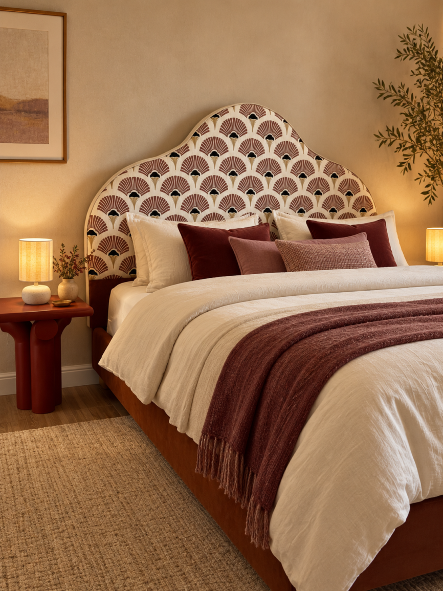 Colette upholstered bed, Rêverie French-inspired collection at HK Design Lebanon