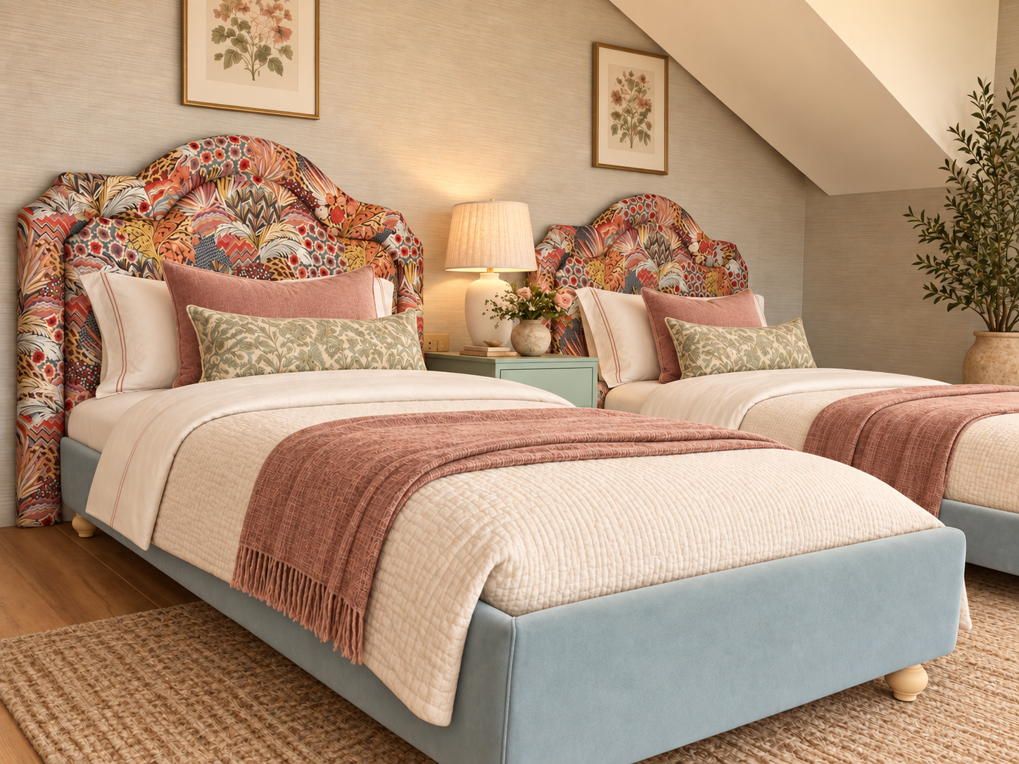 Fleur de Bohème upholstered bed, Rêverie French-inspired collection at HK Design Lebanon