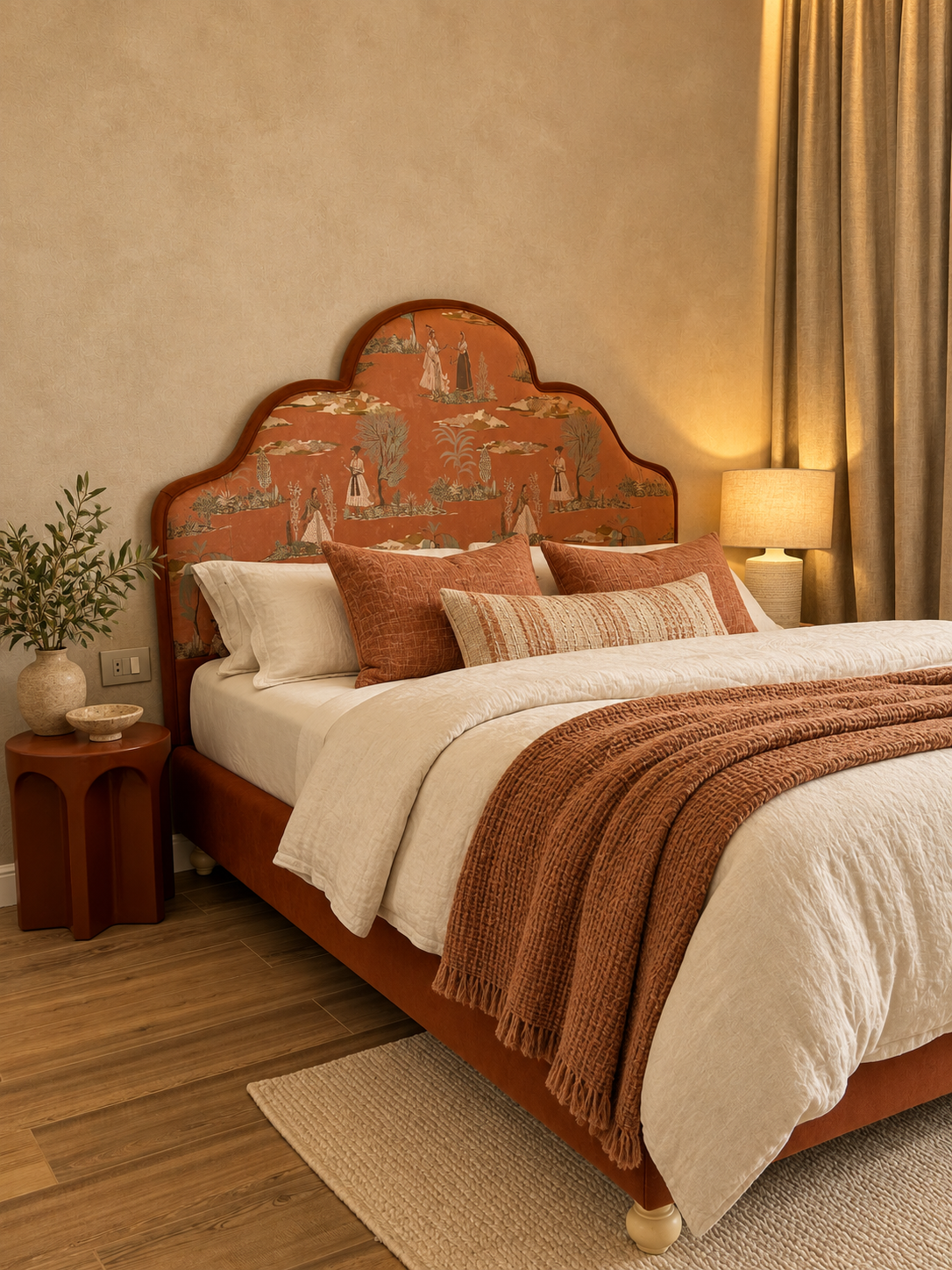Joséphine upholstered bed, Rêverie French-inspired collection at HK Design Lebanon