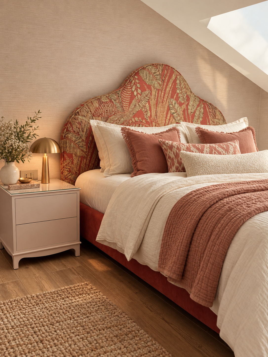Rosalie upholstered bed, Rêverie French-inspired collection at HK Design Lebanon