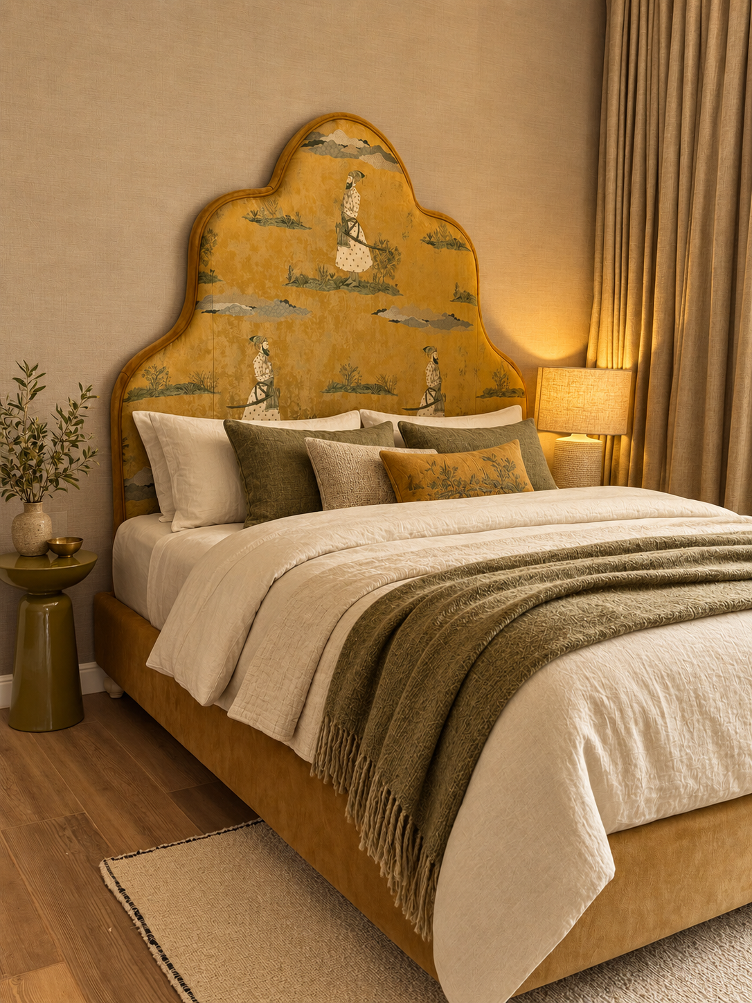 Solène upholstered bed, Rêverie French-inspired collection at HK Design Lebanon